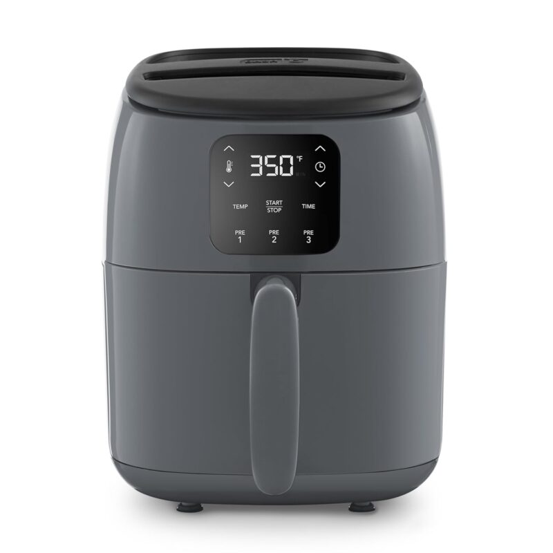 Dash Digital Tasti-Crisp™ Air Fryer - Compact Electric Digital Fryer With Auto Shut-Off Feature - Ideal for Small Spaces - AirCrisp® Technology - 2.6 Quarts - Cool Grey