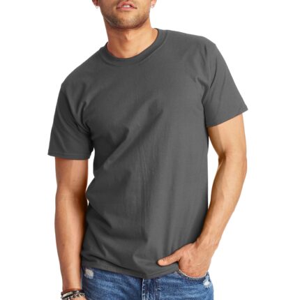 Hanes mens Beefyt T-shirt, Classic Heavyweight Cotton Crewneck Tee, Roomy Fit, 1 Or 2 Pack, Available in Tall