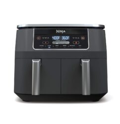 Ninja DZ201 Foodi 8 Quart 6-in-1 DualZone 2-Basket Air Fryer with 2 Independent Frying Baskets, Match Cook & Smart Finish to Roast, Broil, Dehydrate & More for Quick, Easy...