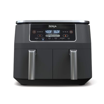 Ninja DZ201 Foodi 8 Quart 6-in-1 DualZone 2-Basket Air Fryer with 2 Independent Frying Baskets, Match Cook & Smart Finish to Roast, Broil, Dehydrate & More for Quick, Easy...