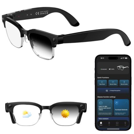 AI Smart Glasses with 8MP Camera 1080P HD Video & 4K Photo , Audio Recording Sunglasses with Real Time AI Translation, Open-Ear Audio, Voice Assistant, 290mAh Bluetooth Glasses...