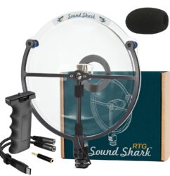 SOUND SHARK Parabolic Directional Microphone (3.5mm TRRS + USB-C Bundle) Professional External Long Range Recording, DSLR Camera, & Smartphone Mic for Birding, Listening, and...