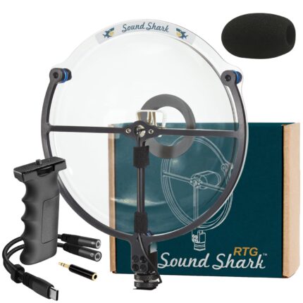 SOUND SHARK Parabolic Directional Microphone (3.5mm TRRS + USB-C Bundle) Professional External Long Range Recording, DSLR Camera, & Smartphone Mic for Birding, Listening, and...
